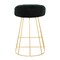 Canary Contemporary Counter Stool in Gold with Velvet Fabric - Set of 2